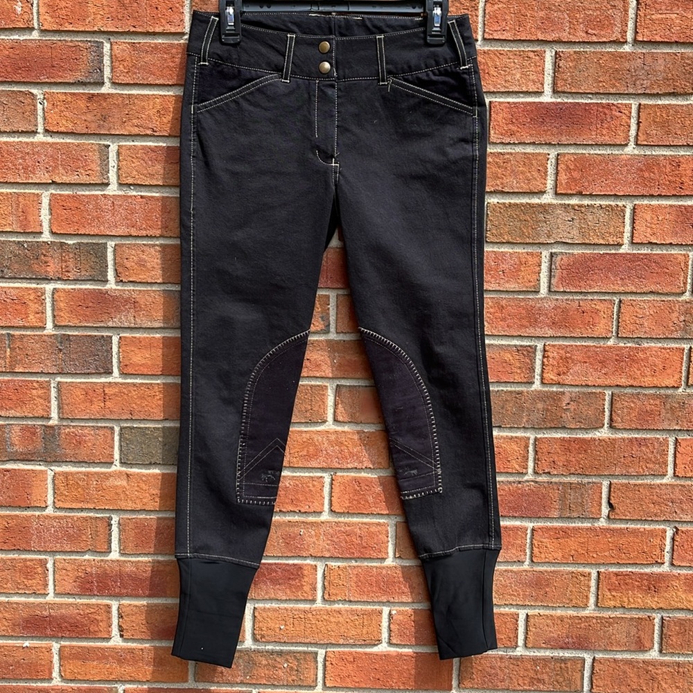 Equine Couture Horse Riding Knee Patch Equestrian Breeches size 29 Black